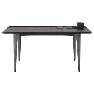 63" Sleek Charred Oak & Black Concrete Office Desk