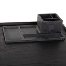 Load image into Gallery viewer, 63&quot; Sleek Charred Oak &amp; Black Concrete Office Desk

