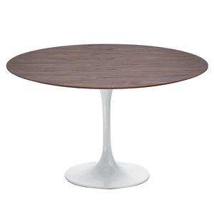 Round 48" Meeting Table in Walnut & White