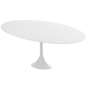 77" Modern White Oval Meeting Table