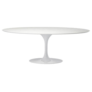 77" Modern White Oval Meeting Table