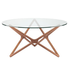 Load image into Gallery viewer, Round 44&quot; Meeting Table w/ Glass Top &amp; Solid Wood Base
