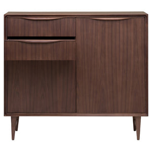 Walnut Office Storage Credenza in Mid-Century Style