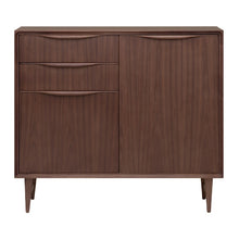 Load image into Gallery viewer, Walnut Office Storage Credenza in Mid-Century Style
