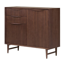 Load image into Gallery viewer, Walnut Office Storage Credenza in Mid-Century Style
