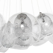 Load image into Gallery viewer, Elegant Pendant Light with Clear Glass Orb Shades and Intricate Frosted Globes
