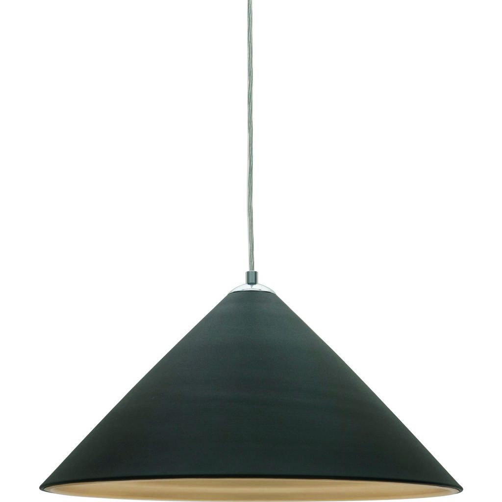 Contemporary Pendant Light with Black Aluminum Shade
