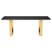 Load image into Gallery viewer, Stunning 79&quot; Executive Desk w/ Black Marble &amp; Gold-Brushed Stainless Steel

