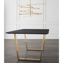 Load image into Gallery viewer, Stunning 79&quot; Executive Desk w/ Black Marble &amp; Gold-Brushed Stainless Steel
