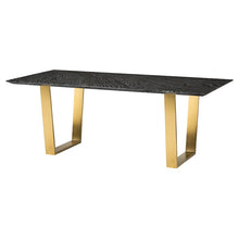 Load image into Gallery viewer, Stunning 79&quot; Executive Desk w/ Black Marble &amp; Gold-Brushed Stainless Steel
