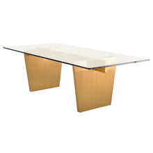 Load image into Gallery viewer, Vibrant Clear Glass Conference Table w/ Brushed Gold Base
