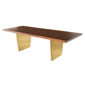 Gorgeous Seared Oak 78" Executive Desk or Meeting Table w/ Brushed Gold Base