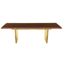 Load image into Gallery viewer, Gorgeous Seared Oak 78&quot; Executive Desk or Meeting Table w/ Brushed Gold Base
