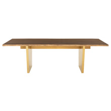 Load image into Gallery viewer, Stunning Seared Oak Conference Table w/ Brushed Gold Base (Multiple Sizes)
