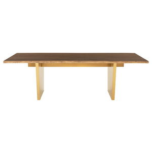 Stunning Seared Oak Conference Table w/ Brushed Gold Base (Multiple Sizes)