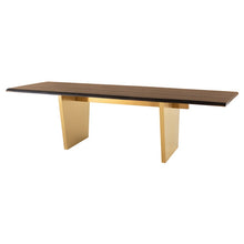 Load image into Gallery viewer, Stunning Seared Oak Conference Table w/ Brushed Gold Base (Multiple Sizes)
