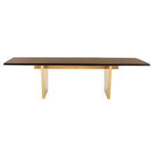 Load image into Gallery viewer, Stunning Seared Oak Conference Table w/ Brushed Gold Base (Multiple Sizes)
