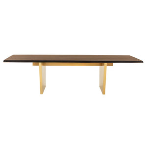 Stunning Seared Oak Conference Table w/ Brushed Gold Base (Multiple Sizes)