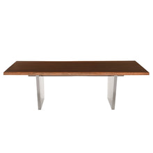 Load image into Gallery viewer, Charming Seared Oak 78&quot; Executive Desk or Meeting Table w/ Stainless Steel Base
