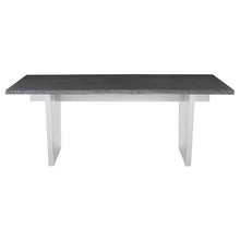 Load image into Gallery viewer, 78&quot; Oxidized Gray Oak Executive Desk or Meeting Table w/ Stainless Steel Base
