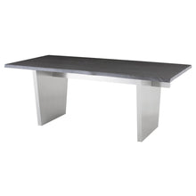 Load image into Gallery viewer, 78&quot; Oxidized Gray Oak Executive Desk or Meeting Table w/ Stainless Steel Base
