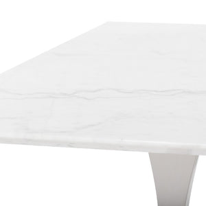 Bold 78" Executive Office Desk in Marble & Steel