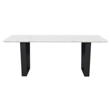 Load image into Gallery viewer, Chic 79&quot; Executive Desk w/ White Marble &amp; Black Matte Steel
