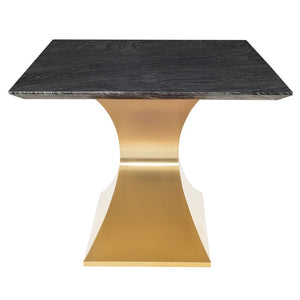 79" Bold Executive Office Desk or Conference Table in Black Marble & Gold