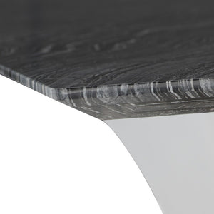 79" Bold Executive Office Desk or Conference Table in Black Marble