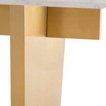 Load image into Gallery viewer, Bold White Marble Executive Desk or Meeting Table w/ Brushed Gold Base
