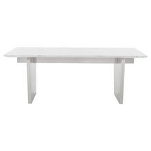 Load image into Gallery viewer, Bold White Marble 78&quot; Executive Desk or Meeting Table w/ Stainless Steel Base
