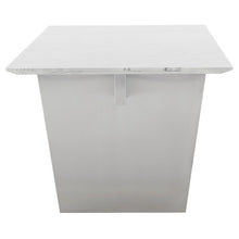 Load image into Gallery viewer, Bold White Marble 78&quot; Executive Desk or Meeting Table w/ Stainless Steel Base
