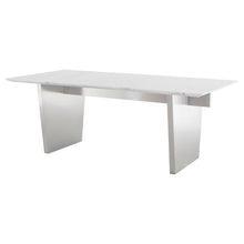 Load image into Gallery viewer, Bold White Marble 78&quot; Executive Desk or Meeting Table w/ Stainless Steel Base
