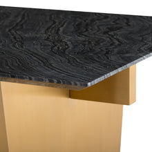 Load image into Gallery viewer, Black Wood Grain 78&quot; Executive Desk or Meeting Table w/ Brushed Gold Base
