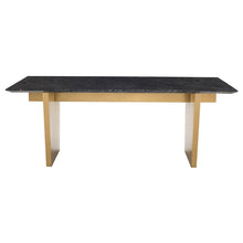 Load image into Gallery viewer, Black Wood Grain 78&quot; Executive Desk or Meeting Table w/ Brushed Gold Base
