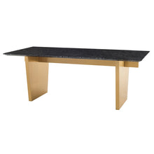 Load image into Gallery viewer, Black Wood Grain 78&quot; Executive Desk or Meeting Table w/ Brushed Gold Base
