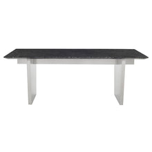 Load image into Gallery viewer, Black Wood Grain 78&quot; Executive Desk or Meeting Table w/ Stainless Steel Base
