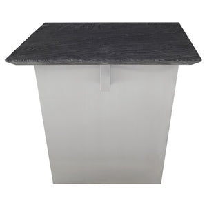 Black Wood Grain 78" Executive Desk or Meeting Table w/ Stainless Steel Base