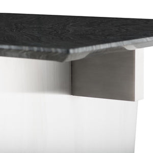 Black Wood Grain 78" Executive Desk or Meeting Table w/ Stainless Steel Base
