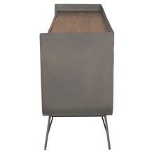 Load image into Gallery viewer, Walnut, Brass, &amp; Glass Storage Credenza

