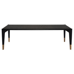 Sleek 92" Onyx Conference Table with Oak Legs