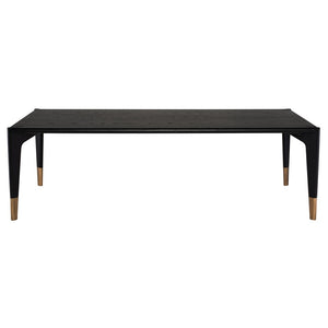 Sleek 92" Onyx Conference Table with Oak Legs