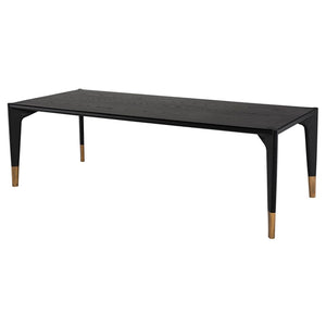 Sleek 92" Onyx Conference Table with Oak Legs