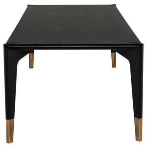 Sleek 92" Onyx Conference Table with Oak Legs