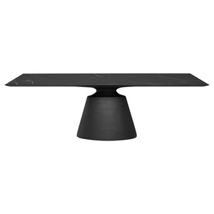 Black Ceramic 93" Rectangular Conference Table with Beveled Base