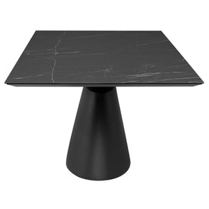 Black Ceramic 93" Rectangular Conference Table with Beveled Base