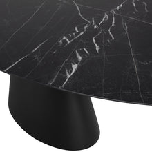 Load image into Gallery viewer, Black Ceramic 93&quot; Rounded Conference Table with Beveled Base
