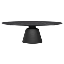 Load image into Gallery viewer, Black Ceramic 93&quot; Rounded Conference Table with Beveled Base
