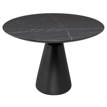 Load image into Gallery viewer, Black Ceramic 93&quot; Rounded Conference Table with Beveled Base
