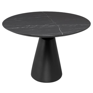 Black Ceramic 93" Rounded Conference Table with Beveled Base